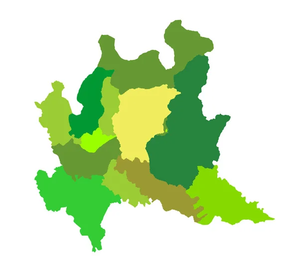 Lombardy Lombardia Italy Vector Map Illustration Isolated White Background 伦巴第省 — 图库矢量图片