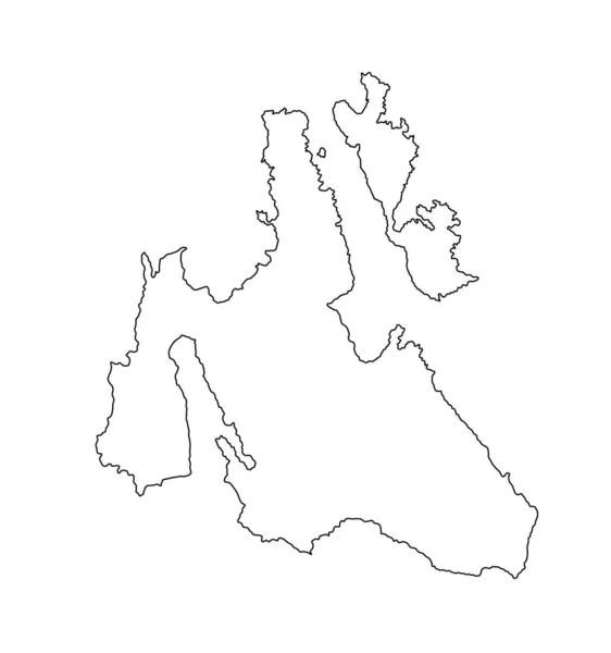 Ilha Cephalonia Grécia Mapa Vetorial Linha Contorno Silhueta Ilustração Isolada — Vetor de Stock