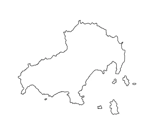 Силуэт Векторной Карты Острова Скиатос Греции Изолирован Белом Фоне — стоковый вектор