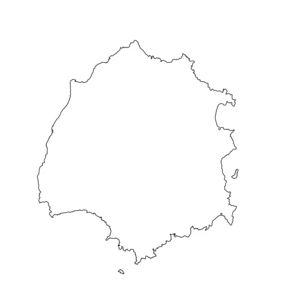 Grieks Eiland Thasos Vector Kaart Lijn Contour Silhouet Illustratie Geïsoleerd — Stockvector