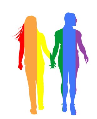 Yürüyen ve el ele tutuşan iki eşcinsel kız izole edildi. Toplum içinde eşcinsel çift şefkati. Göğüs göğüse yakınlık, kadın kadına bayılır. Eşcinsel gurur bayrağı hakları. Lezbiyen çift kadın kızı sever..