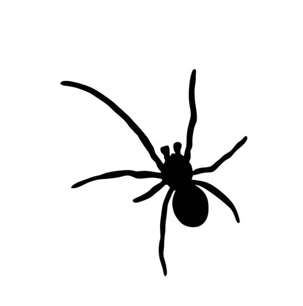 Εικόνα Διανυσματικής Σιλουέτας Spider Απομονωμένη Λευκό Φόντο Μαύρο Σημάδι Τατουάζ — Διανυσματικό Αρχείο