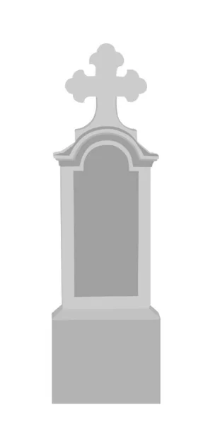 Blank Tombstone Vector Illustration Isolated White Background Gravestone Headstone Graveyard — Stock Vector