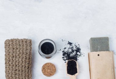 En iyi ev yapımı fırçalayın görünümünü şeker ve zemin kahve yaptım. Spa, güzellik cilt bakımı vücut kavram. Kopya alanı