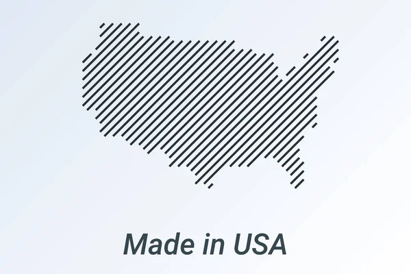 Γίνει Στις Ηνωμένες Πολιτείες Ριγέ Χάρτη Μια Μαύρη Λωρίδα Ασημί — Διανυσματικό Αρχείο