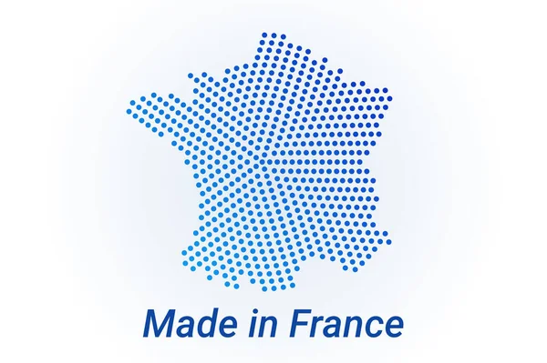 Ícone Mapa França Ilustração Logotipo Vetor Com Texto Made France —  Vetores de Stock