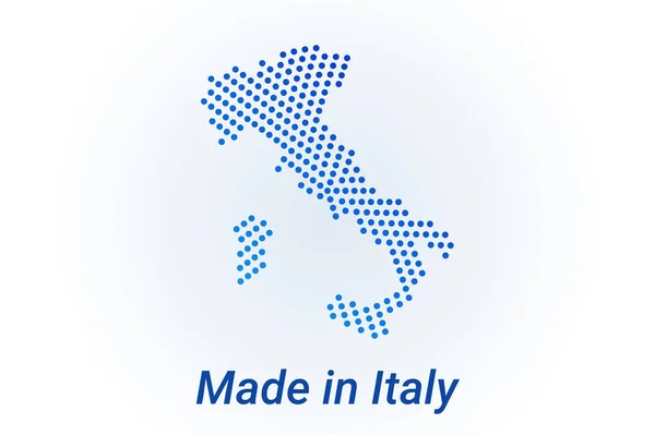 Ícone Mapa Itália Ilustração Logotipo Vetor Com Texto Made Italy —  Vetores de Stock