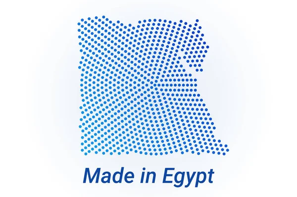 Karta Över Egypten Vektor Logo Illustration Med Text Tillverkad Egypten — Stock vektor