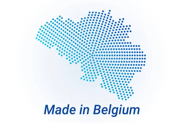 Mappa Icona Del Belgio Illustrazione Del Logo Vettoriale Con Testo — Vettoriale Stock