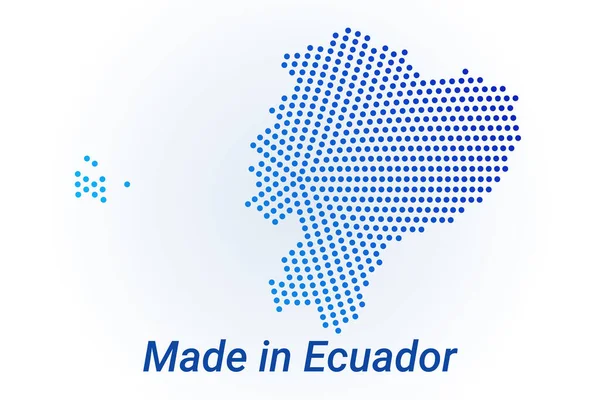 Ícone Mapa Equador Ilustração Logotipo Vetor Com Texto Made Ecuador — Vetor de Stock