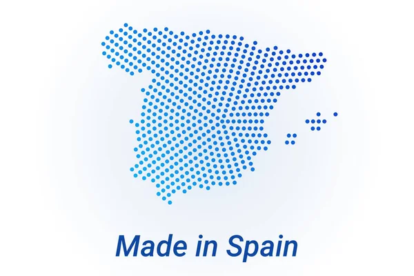 Mapa Icono España Ilustración Del Logo Vectorial Con Texto Made — Archivo Imágenes Vectoriales