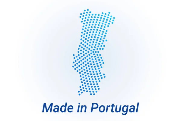 Karta Över Portugal Vektor Logotyp Illustration Med Text Tillverkad Portugal — Stock vektor