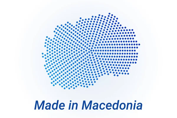 Mappa Icona Della Macedonia Illustrazione Logo Vettoriale Con Testo Made — Vettoriale Stock