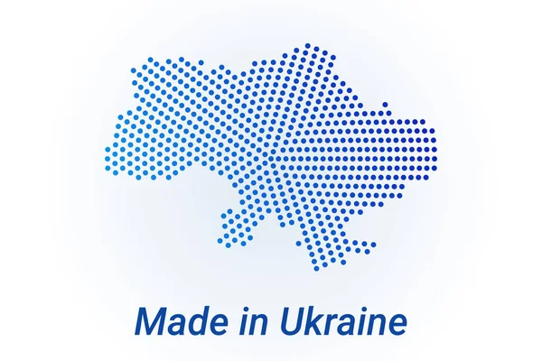 Иконка Карты Украины Векторная Иллюстрация Логотипа Текстом Made Ukraine Голубая — стоковый вектор