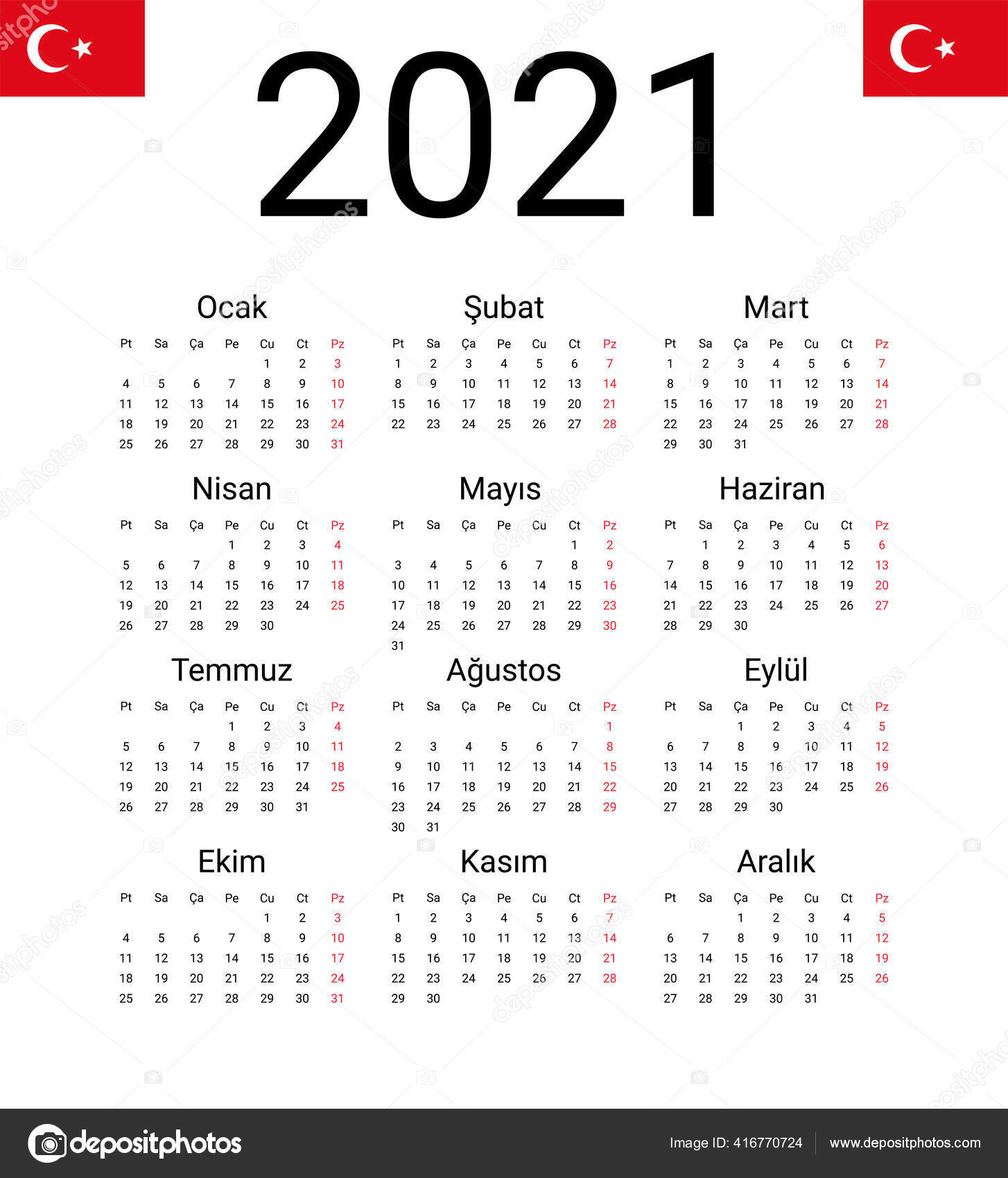 duvar takvimi 2021