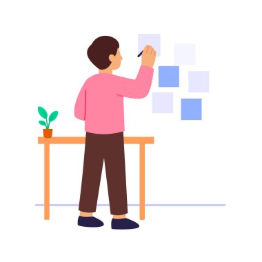 Küçük Renkli Yapışkan Not Görevi