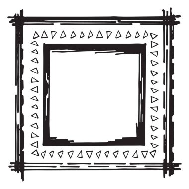 El vektör çerçeve çizilmiş. Karikatür tarzı vektör doodles. Kalem izole etkisi sınırları