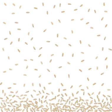 Ham gerçekçi vektör pirinç desen veya arka plan üstten görünüm ve düz Lay