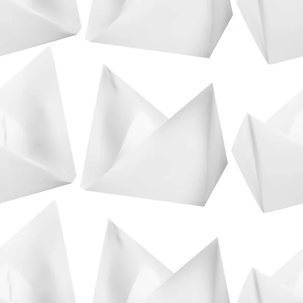 Barche Carta Navi Carta Vettoriale Origami Modello Senza Soluzione Continuità — Vettoriale Stock