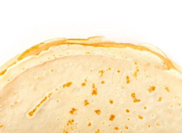 Panquecas Finas Tortilla Isolado Fundo Branco Top View Crepes Caseiros — Fotografia de Stock