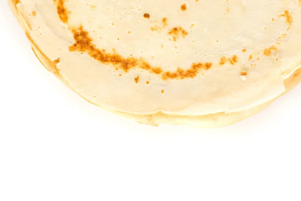 Dunne Pannenkoeken Tortilla Geïsoleerd Een Witte Achtergrond Bovenaanzicht Verse Huisgemaakte — Stockfoto