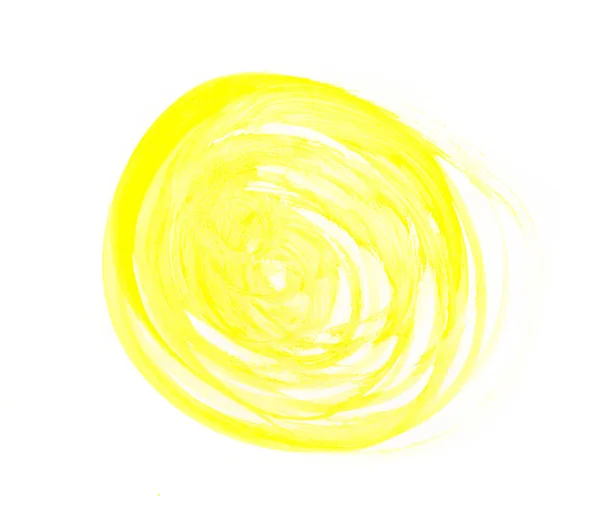 Beyaz Kağıt Arka Plan Üzerinde Soyut Sarı Sulu Boya Konturları — Stok fotoğraf
