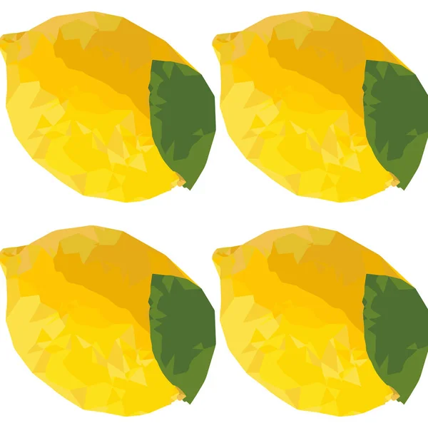Lemon Seamless Pattern Mosaic Effect Polygonal Yellow Tropical Fruit Texture — Stock Vector