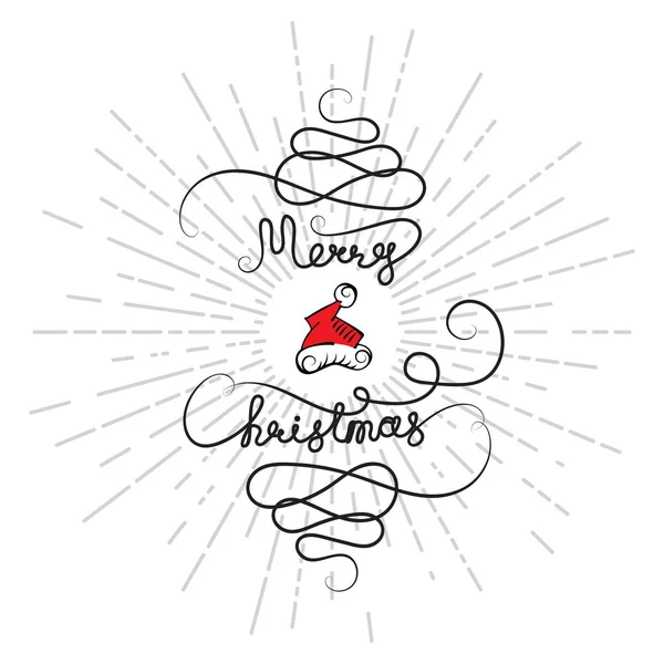 El ile yeni yıl arka plan mutlu Noeller sürekli metin çizilmiş. Vintage tarzı vektör kroki