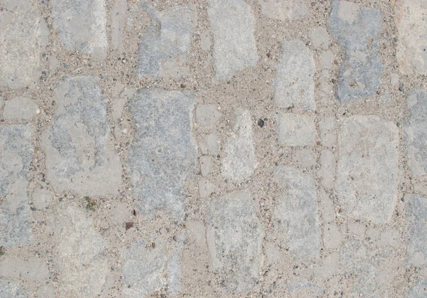 Вид Сверху Серого Старого Каменного Тротуара Гранитная Булыжная Дорога — стоковое фото