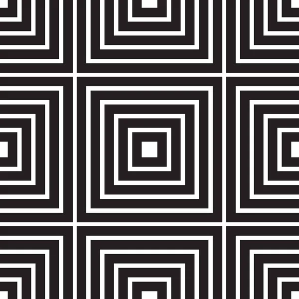 ひし形正方形と抽象的なシームレス パターン 黒と白の無限 Romb 古典的な反復的な幾何学的なベクトル図 — ストックベクタ