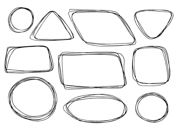 Modèle Cercle Dessiné Main Simple Éléments Croquis Vectoriels Doodle Ronds — Image vectorielle