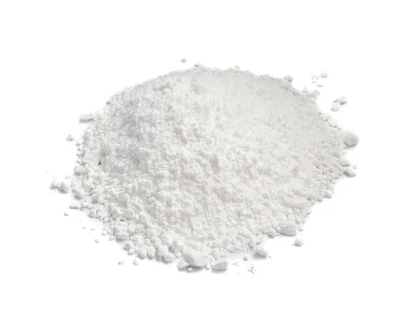 White Powder Gypsum Clay Diatomite Isolated White Background 스트리트 Macro — 스톡 사진