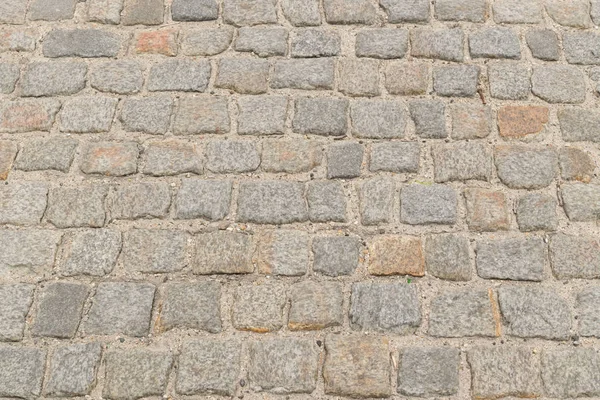 Grey Old Pavement Top View Granite Cobblestone Road Древний Кирпичный — стоковое фото