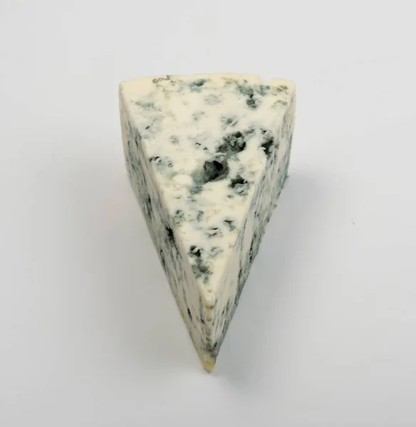 Klín Gorgonzola Neufchatel Nebo Danablue Zblízka Makro Fotografii Dílu Plísňový — Stock fotografie