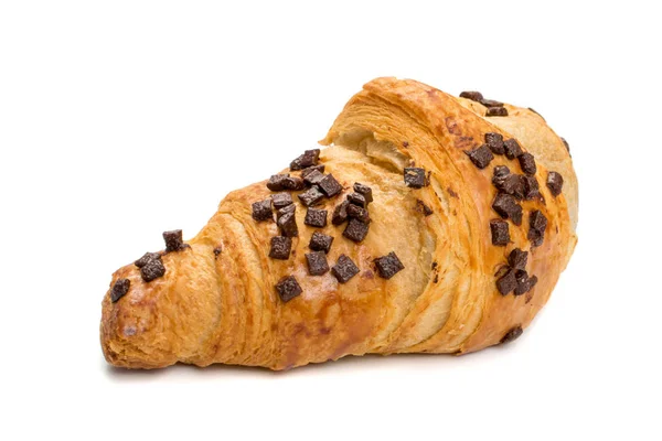 Süße Blätterteigcroissant Isoliert Oder Pastete Feuilletee Auf Weißem Hintergrund Frischer — Stockfoto