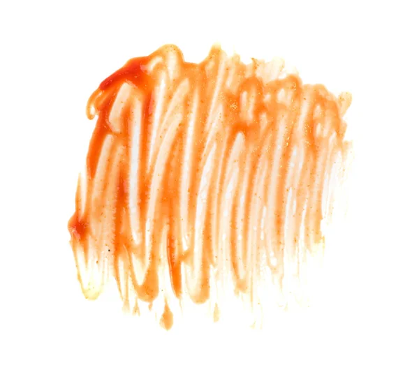 Salsa Tomate Esparcida Ketchup Líneas Captura Aisladas Sobre Fondo Blanco —  Fotos de Stock