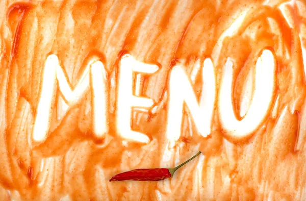 Salsa Tomate Esparcida Ketchup Líneas Captura Para Concepto Menú Picante —  Fotos de Stock