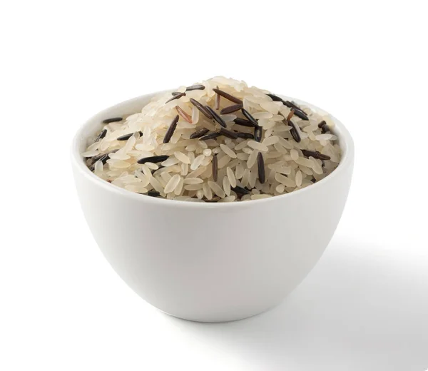 Heap Raw Dry Black Wild Rice Parboiled Long Grain White — Fotografia de Stock