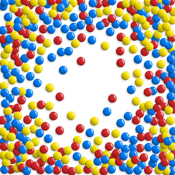 丸い光沢のあるボタンやゲームの泡模様 カラフルなボールやラウンドの甘いキャンディーの背景 — ストックベクタ