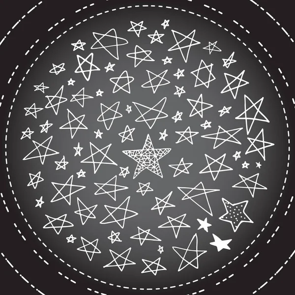 一组手绘创意矢量星形图标被隔离在白色背景上 最喜欢的矢量符号或按钮元素速写涂鸦剪影 — 图库矢量图片