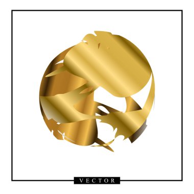 Beyaz arka plan üzerinde soyut lüks altın vektör şekli. İş tasarım fütüristik altın logo