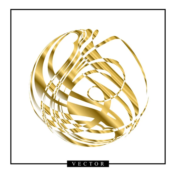 Abstrakta Gyllene Vektorform Vit Bakgrund Guld Logotyp Med Copyspace För — Stock vektor
