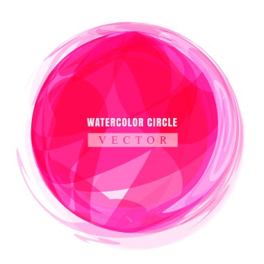 Basit suluboya daire veya aquarelle yuvarlak beyaz arka plan üzerinde izole leke. Suluboya yuvarlak zemin şablon veya akrilik vektör çizim kolay düzenlenebilir tasarımı için