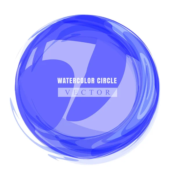 Cercle Aquarelle Simple Tache Ronde Aquarelle Isolé Sur Fond Blanc — Image vectorielle