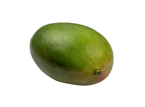 Bütün Yeşil Mango Beyaz Arka Plan Üzerinde Izole Taze Egzotik — Stok fotoğraf