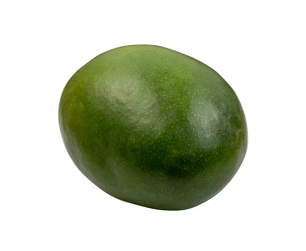 Całość Zielona Mango Białym Tle Widok Góry Świeże Owoce Egzotyczne — Zdjęcie stockowe