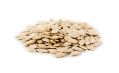 Squash, kabak, kabak, dekoratif kabak veya sebze iliği kuru tohumlar beyaz arka plan üzerinde izole kapat