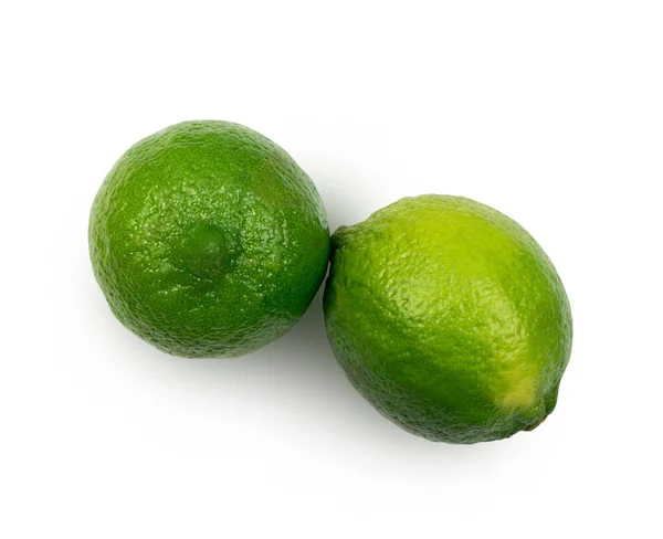 Cal Azeda Limão Inteiro Isolado Fundo Branco Pequeno Limão Verde — Fotografia de Stock