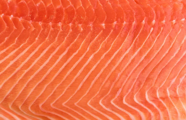 自然大西洋ノルウェーサーモンフィレットテクスチャまたはパターン閉じる マクロ写真新鮮な赤魚やトラウトの背景トップ表示 — ストック写真