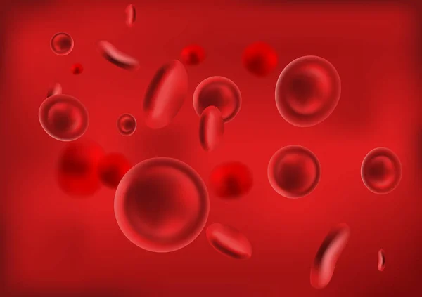 Érythrocytes Globules Rouges Fond Image Vectorielle Réaliste Hémoglobine Pour Hématologie — Image vectorielle